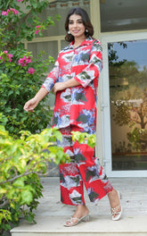 red co-ord set, pvoria